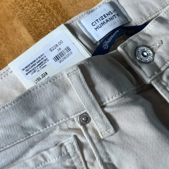 Citizens Of Humanity Cream Wide Leg Jeans NWT - Picture 4 of 5